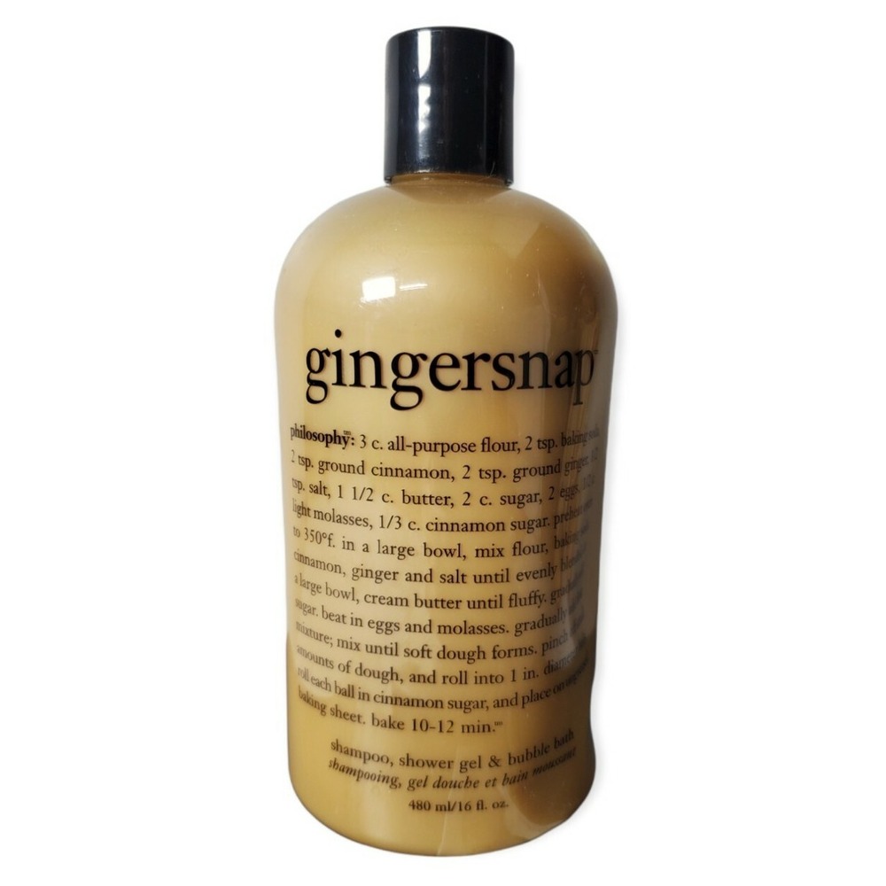 PHILOSOPHY GINGERSNAP SHAMPOO SHOWER GEL BUBBLE BATH‎ 16 OZ